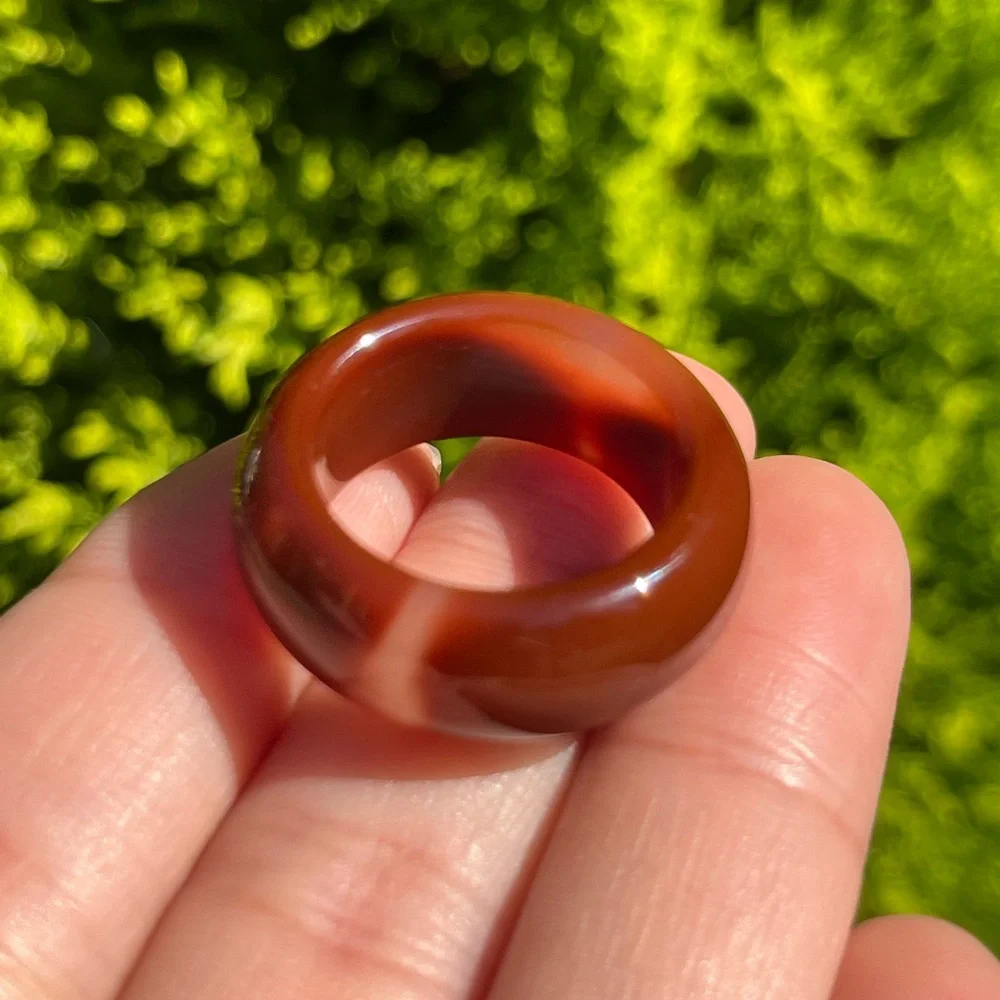 Size 7.5 unique banded agate ring‎